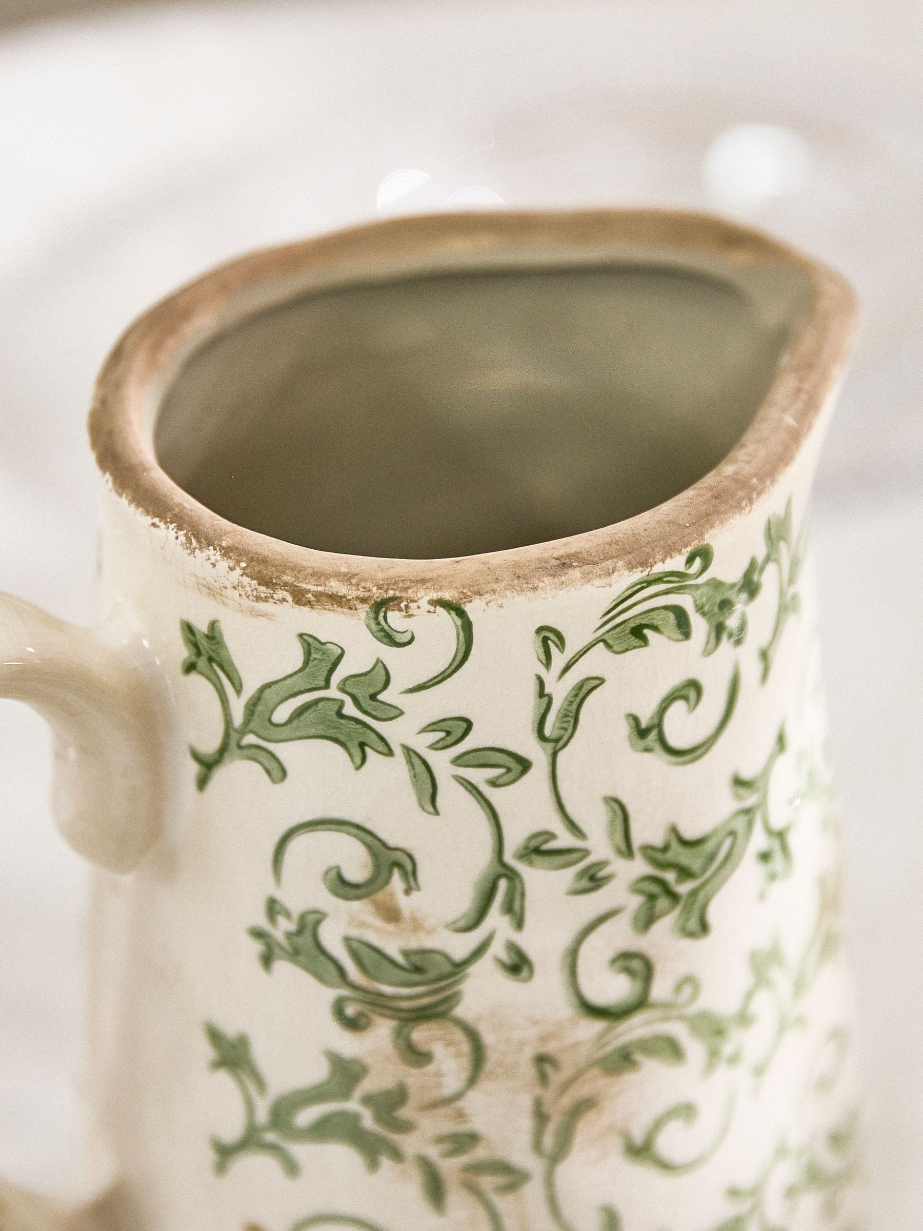 Dibor green botanical pitcher jug 18cm (British brand)