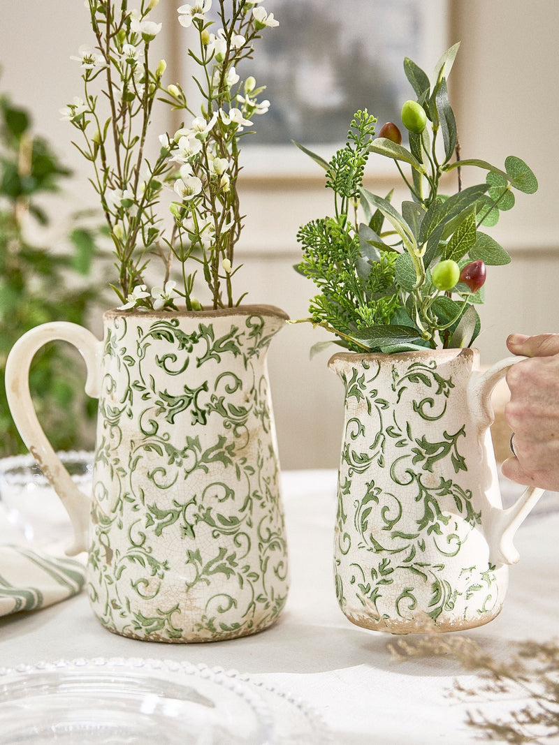 Dibor green botanical pitcher jug 18cm (British brand)