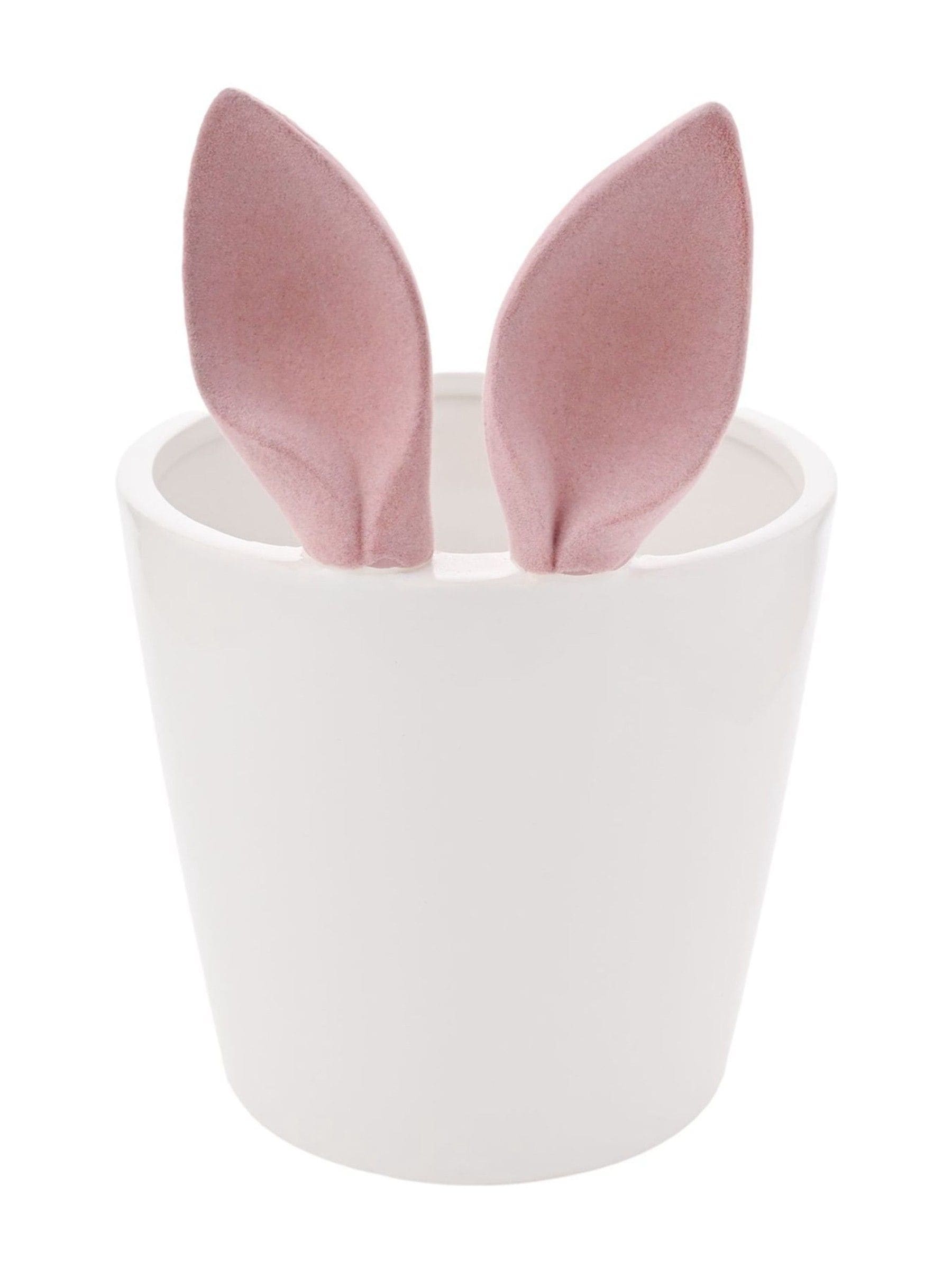 Widdop ceramic planter with pink bunny ears, imported from the UK