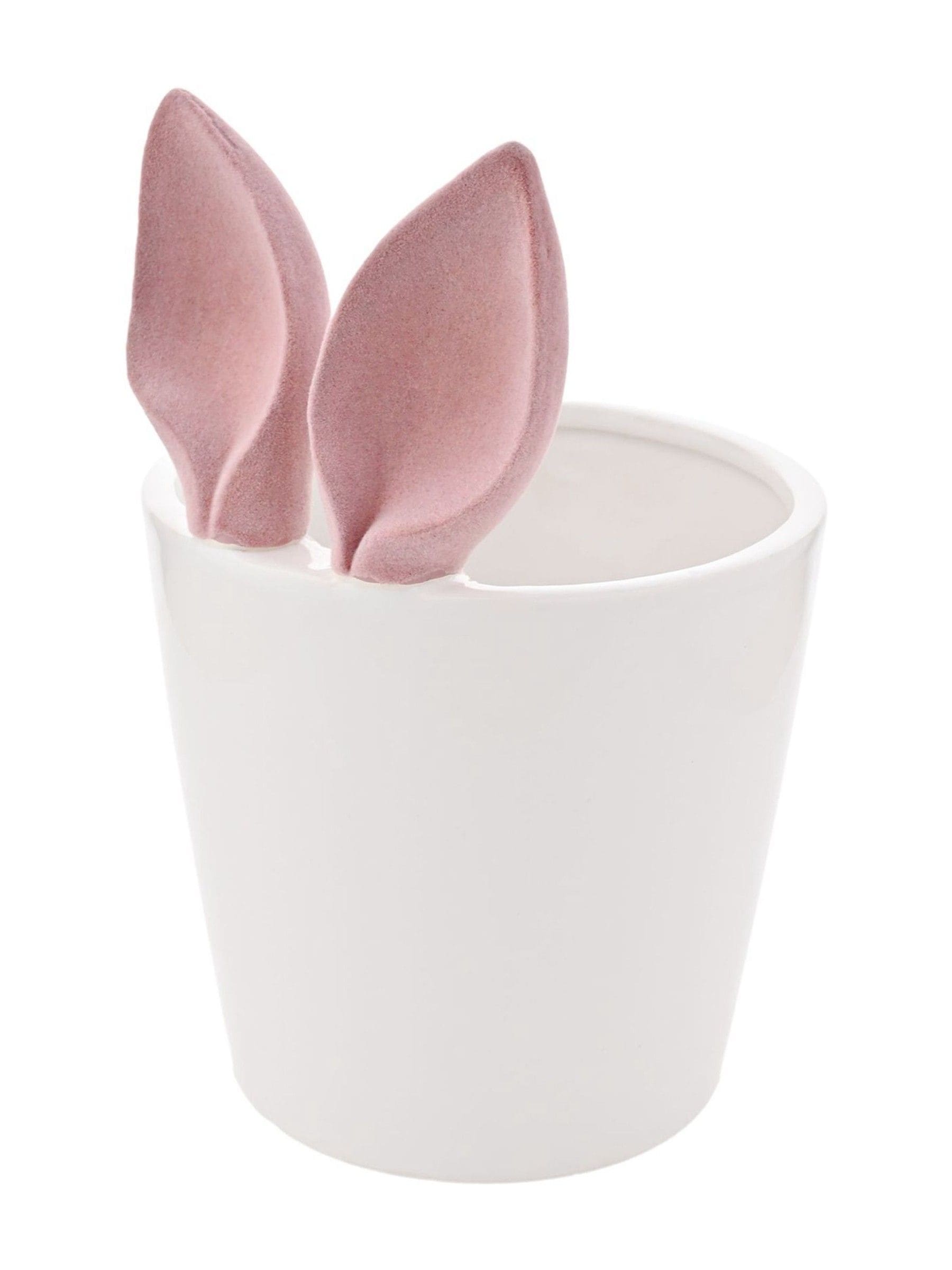 Widdop ceramic planter with pink bunny ears, imported from the UK