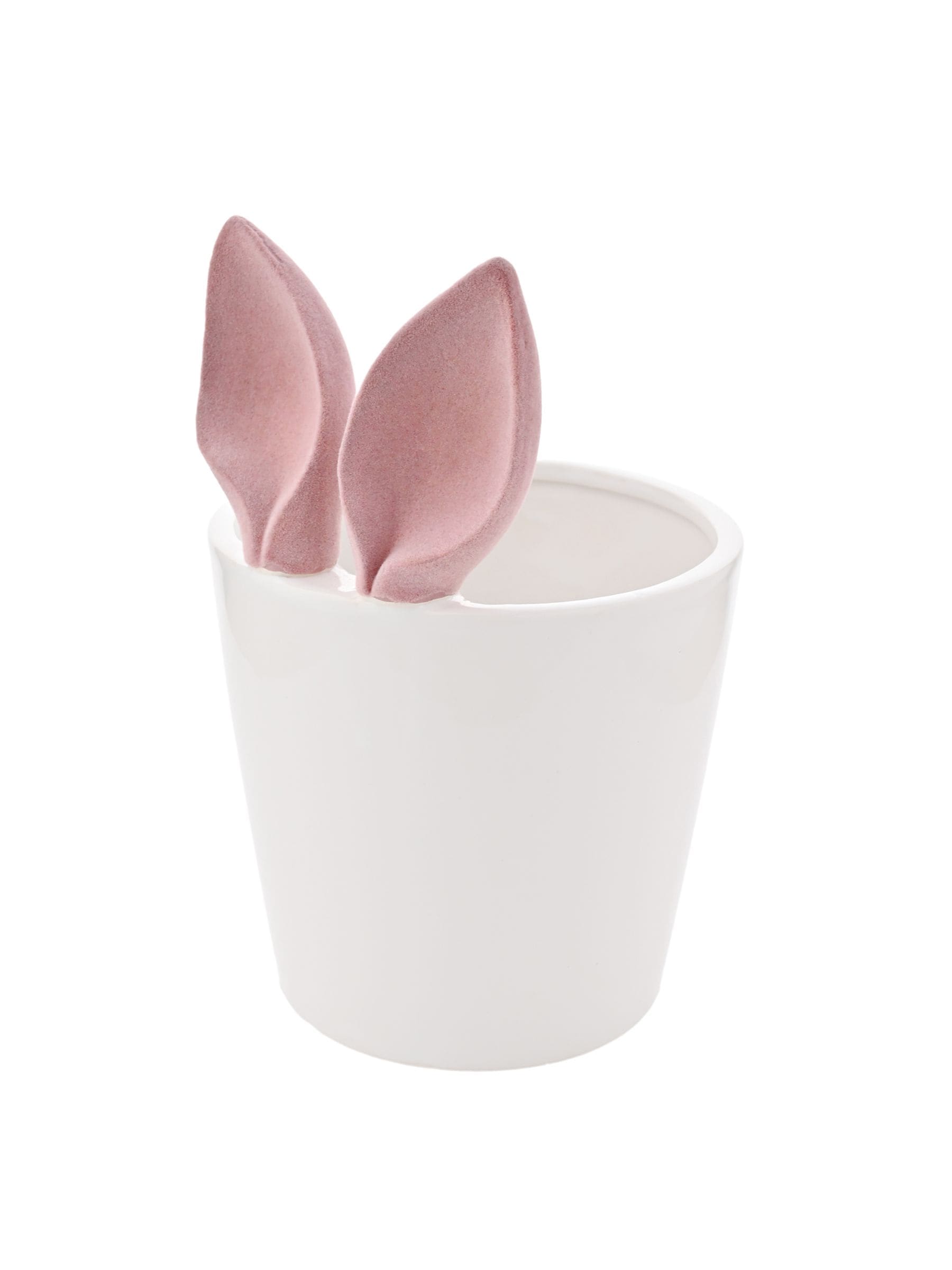 Widdop ceramic planter with pink bunny ears, imported from the UK