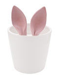 Widdop ceramic planter with pink bunny ears, imported from the UK