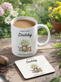 Personalised flower mug and coaster set 11oz, imported from the UK