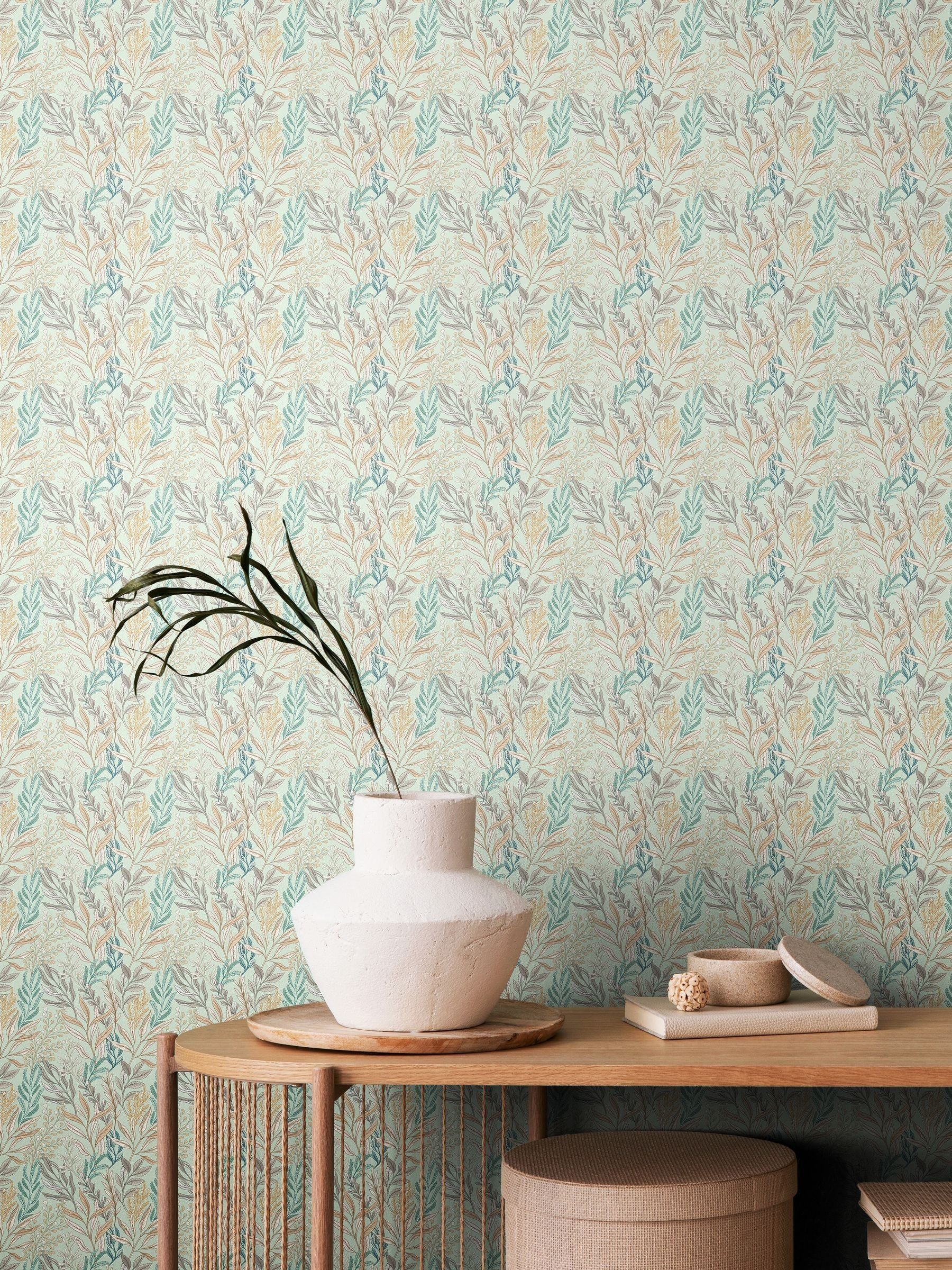 Hoopla Walls Sage Willow Verdant Leaves Wallpaper 10M