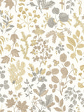 Hoopla Walls Stone Sand Botanical Leaves wallpaper 10 metre roll - British product