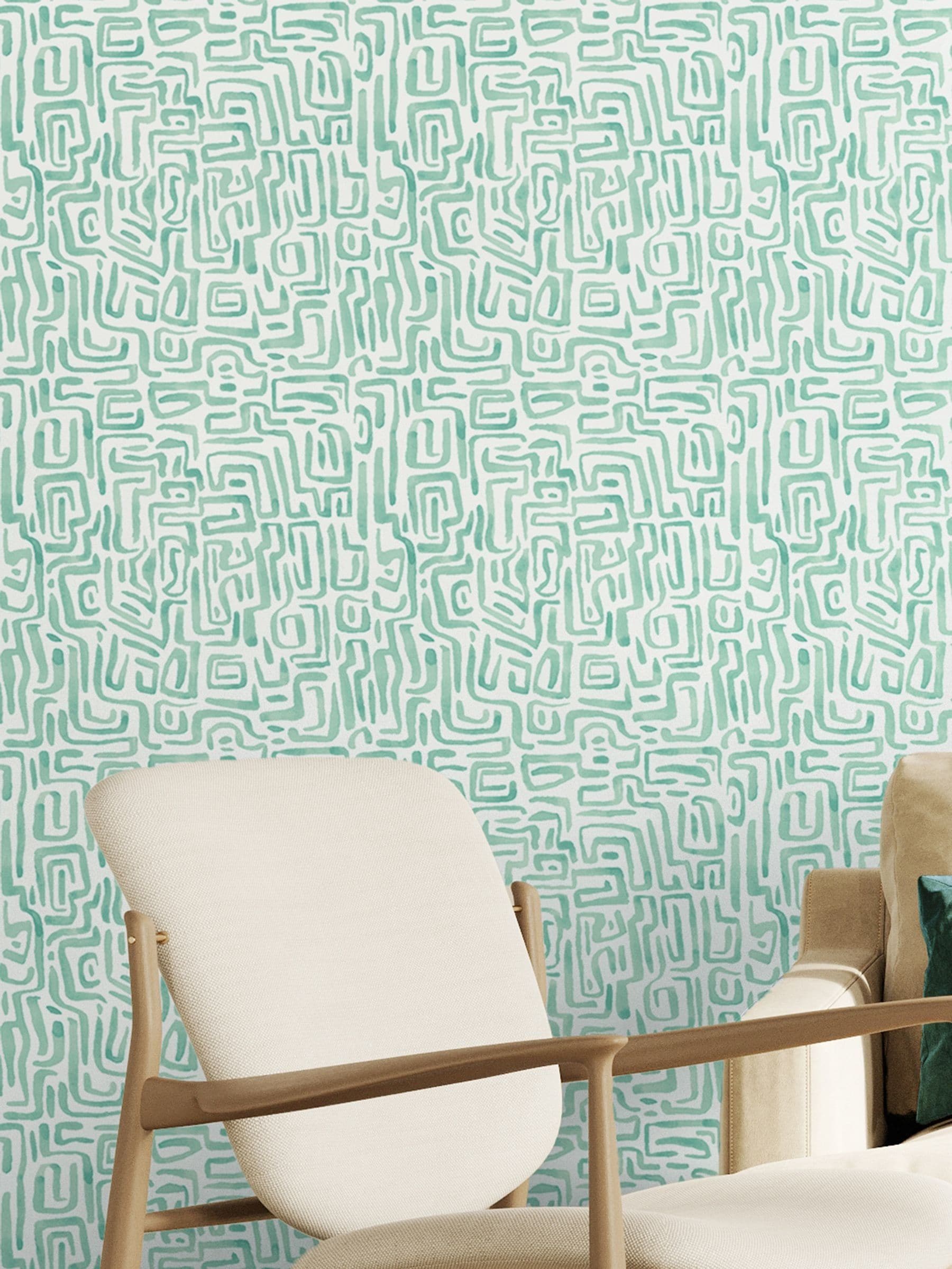 Hoopla Walls Raspberry Maze Squiggle Wallpaper 10m