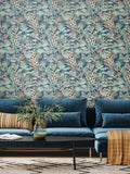 Hoopla Walls Charcoal Stone Tropical Canopy Wallpaper 10m x 50cm