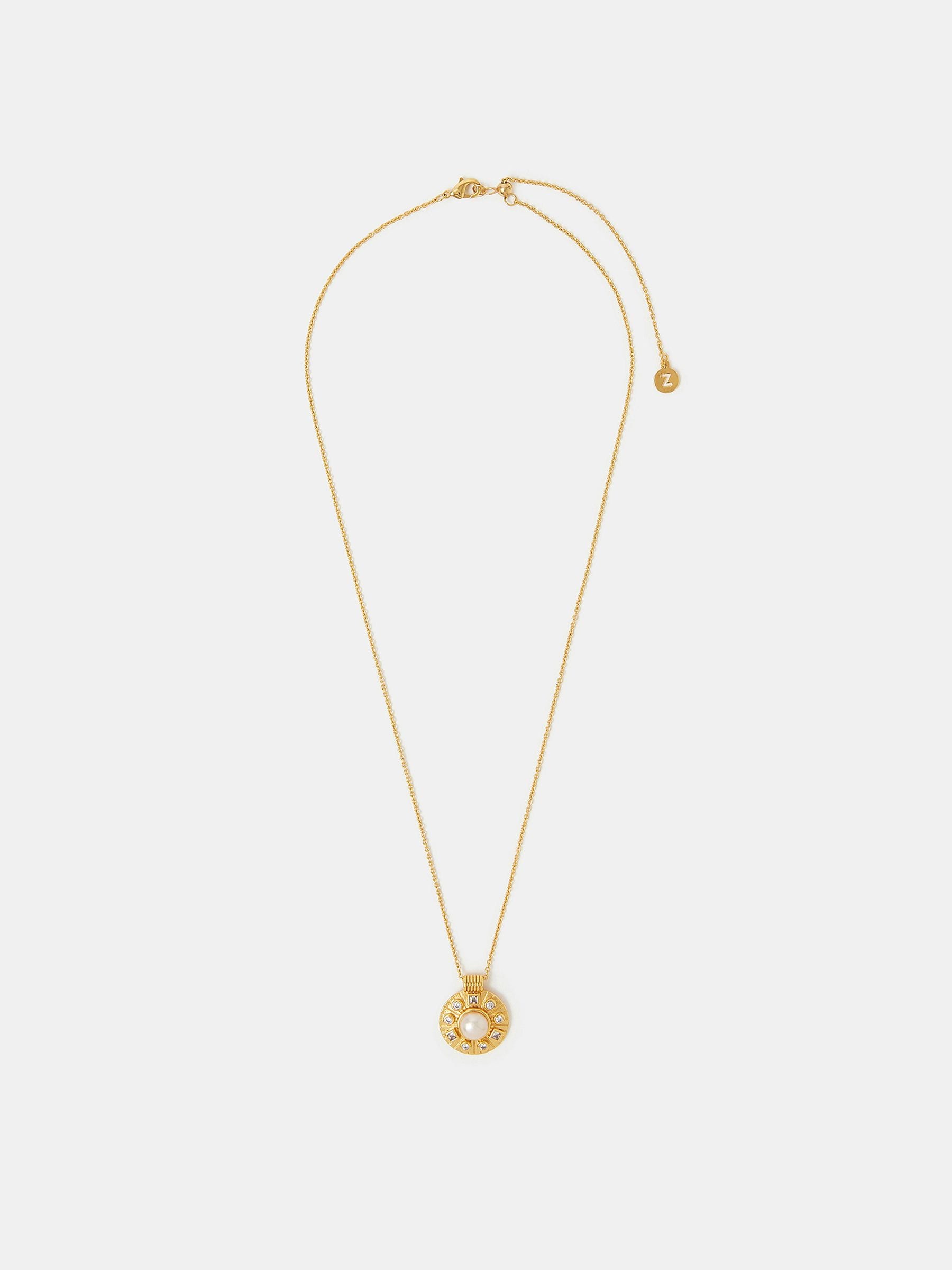 Accessorize gold plated pearl coin necklace, UK version