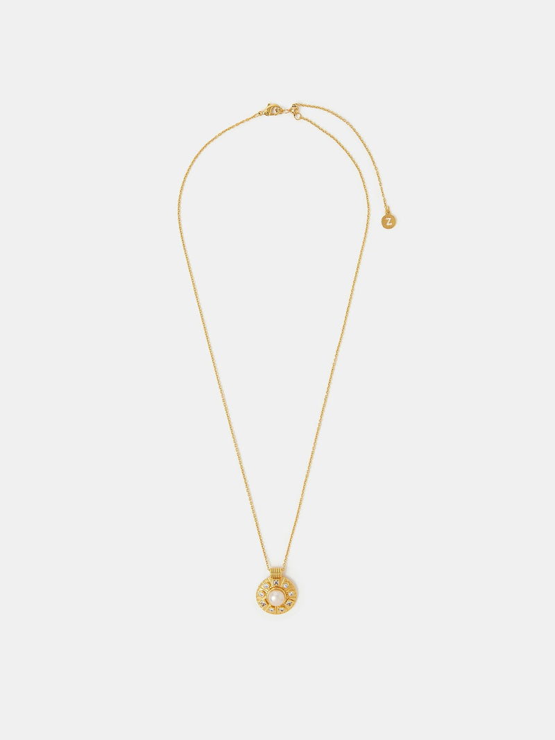 Accessorize gold plated pearl coin necklace, UK version