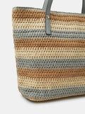 Accessorize grey stripe raffia shoulder bag - British product