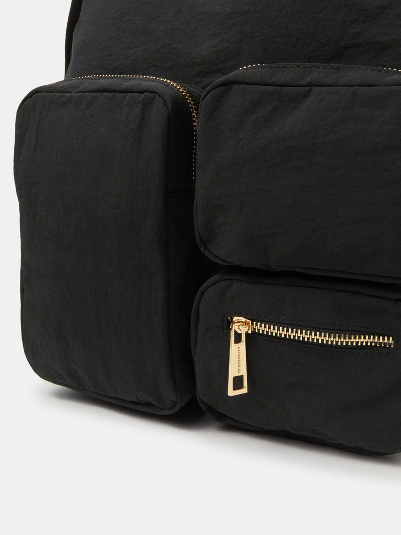 Accessorize black multi-pocket backpack, UK version