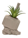 Marvel white Thor hammer planter with faux plant, UK version