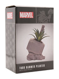 Marvel white Thor hammer planter with faux plant, UK version