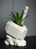 Marvel white Thor hammer planter with faux plant, UK version