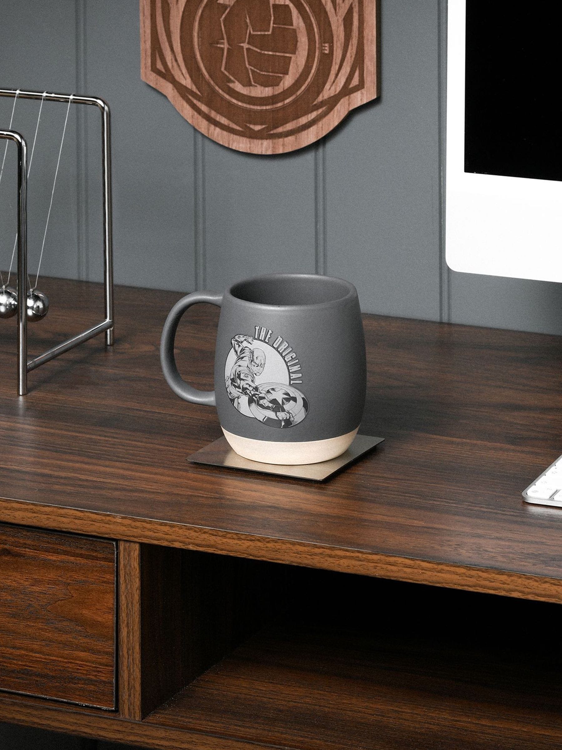 Marvel Captain America ceramic mug grey matte finish, UK version