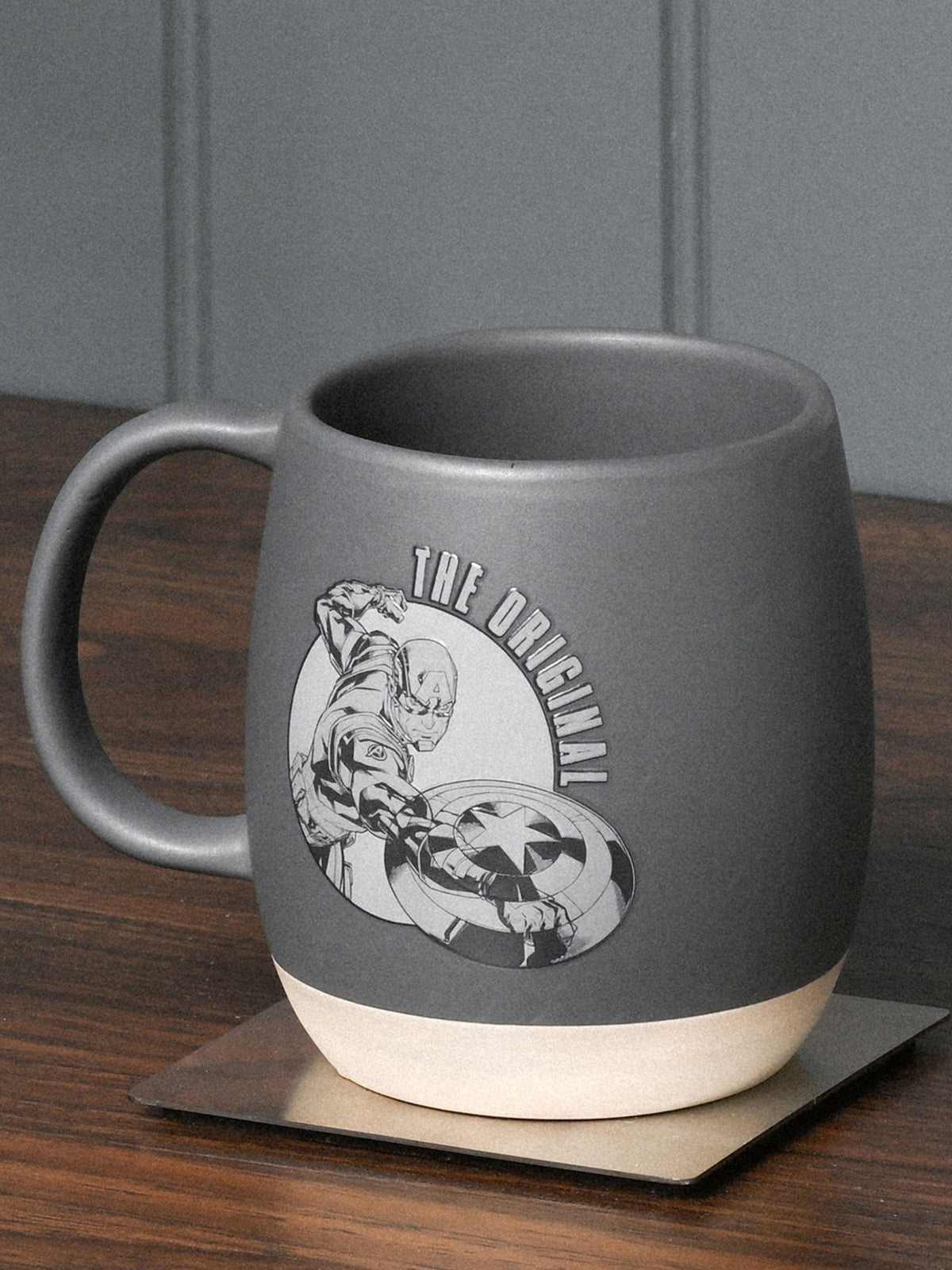 Marvel Captain America ceramic mug grey matte finish, UK version