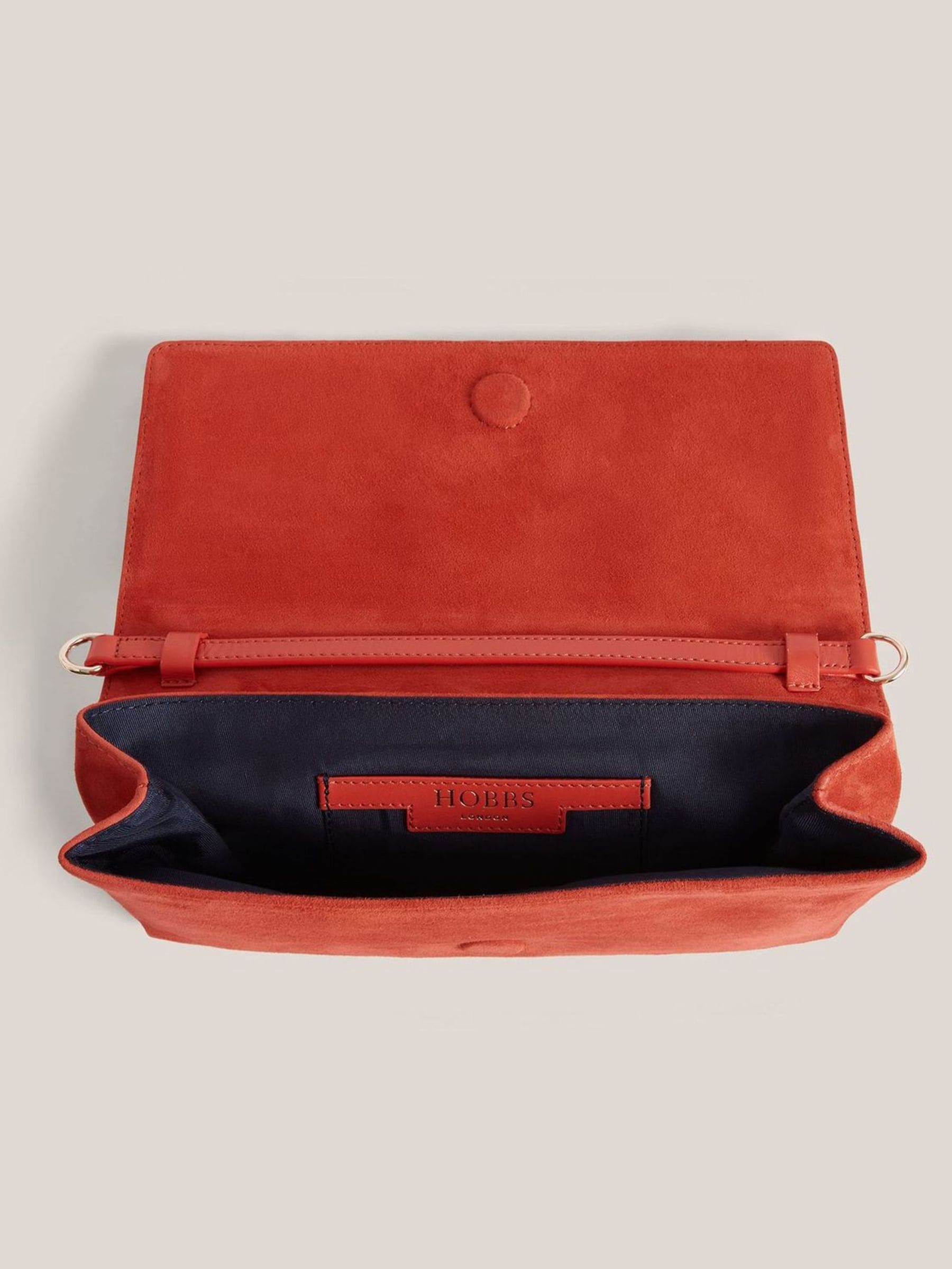 Hobbs Calendula Red Ashley suede clutch - British product