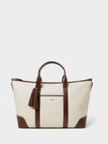 Osprey London Cream The Classic Savanna Leather Weekender Bag