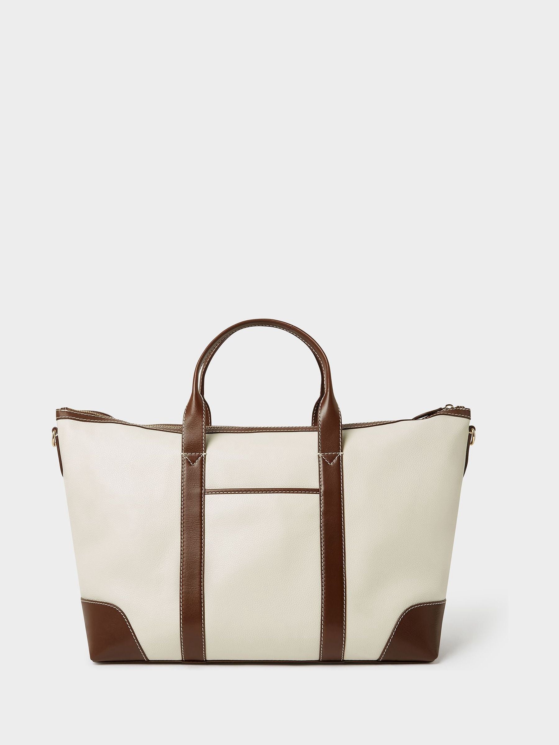 Osprey London Cream The Classic Savanna Leather Weekender Bag