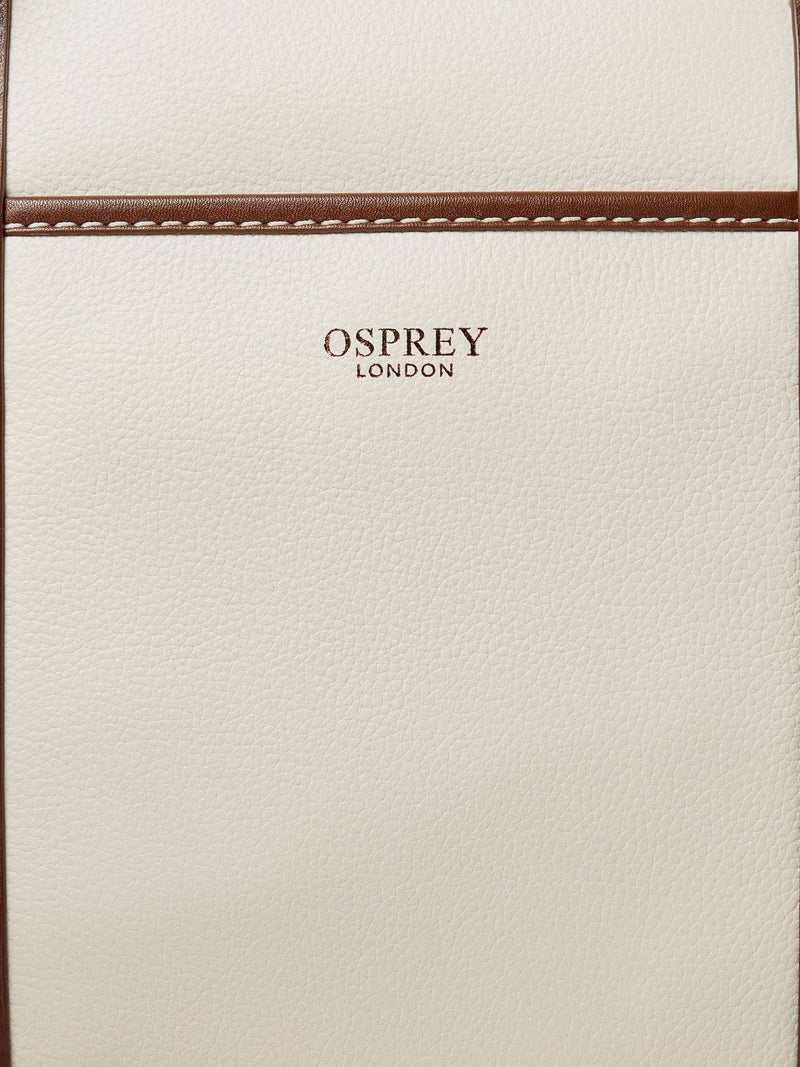 Osprey London Cream The Classic Savanna Leather Weekender Bag