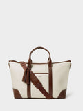 Osprey London Cream The Classic Savanna Leather Weekender Bag