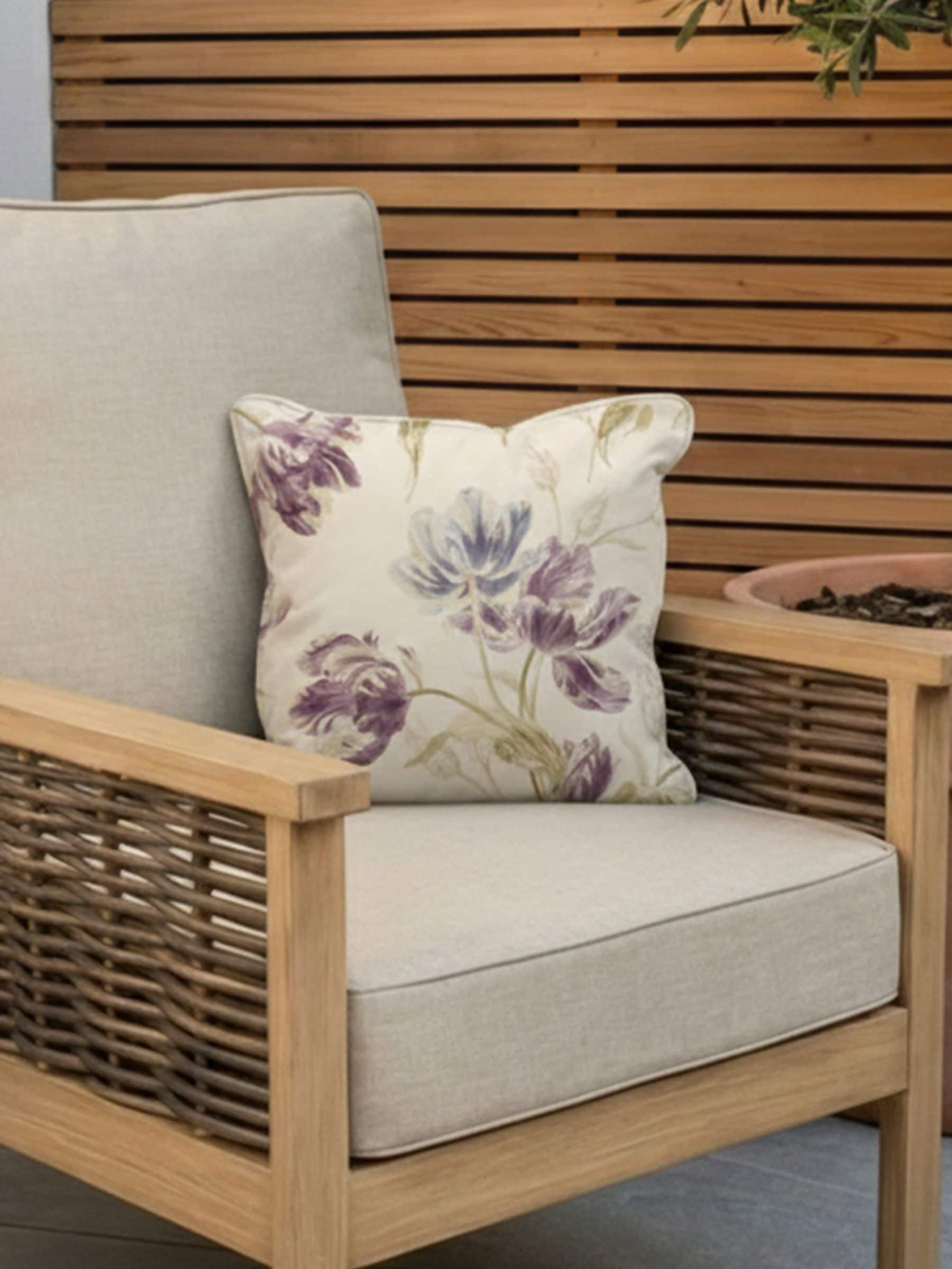 Laura Ashley Cream Lilith Indoor Outdoor Scatter Cushion 40x40cm