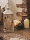 Lights4fun natural Folkestone wooden lantern 42cm, UK version