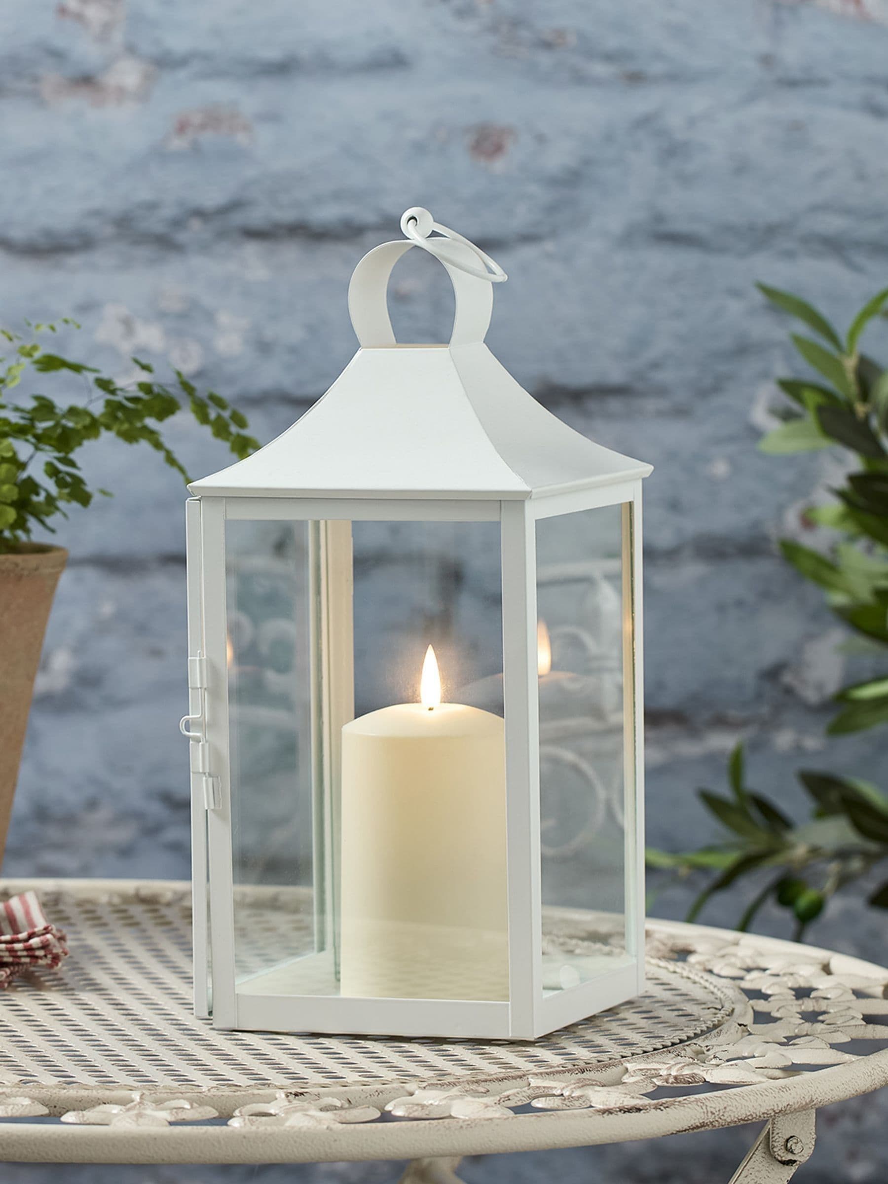 Lights4fun White Albury TruGlow lantern medium, UK version