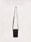 Phase Eight black straw cross-body phone case, imported from the UK
