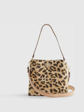 River Island brown leopard jacquard bucket bag (British brand)