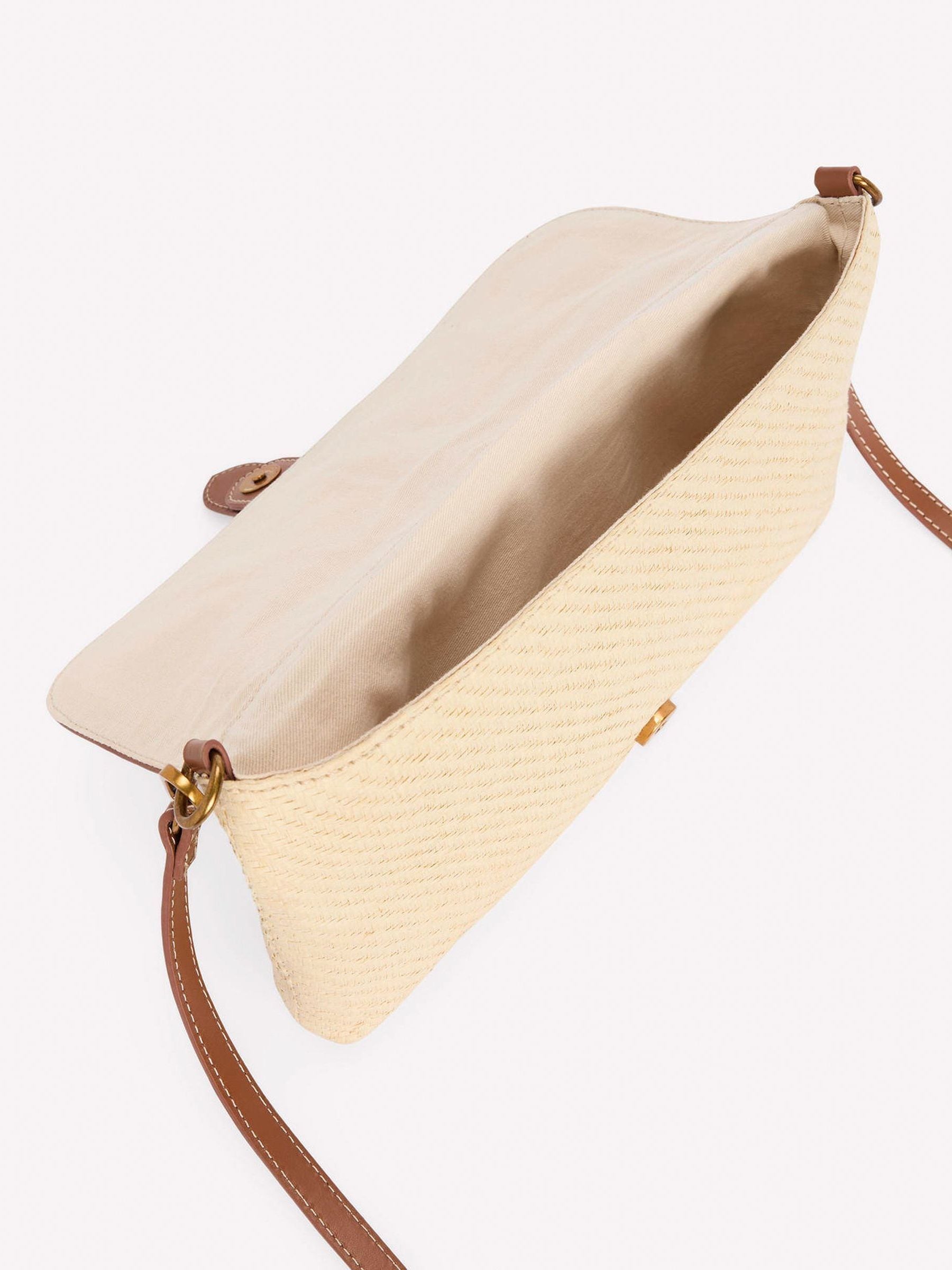 Boden Natural Buckle Clutch raffia bag (British brand)