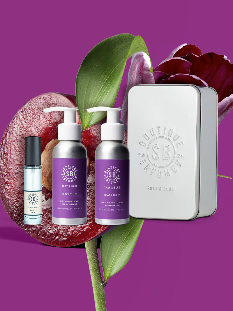 Shay & Blue Black Tulip fragrance gift set 3 piece (British brand)