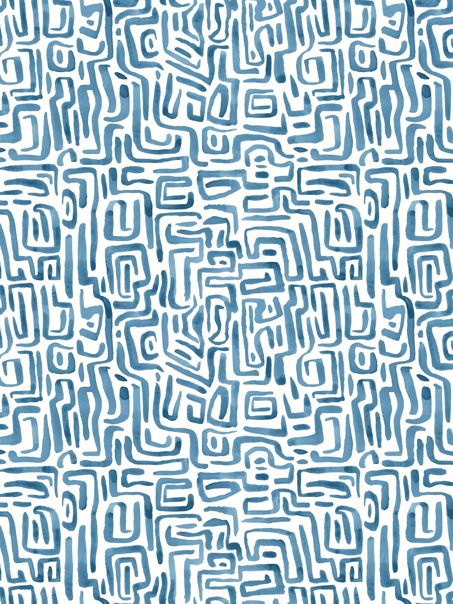 Hoopla Walls Olive Mix Maze Squiggle Wallpaper A4 Sample