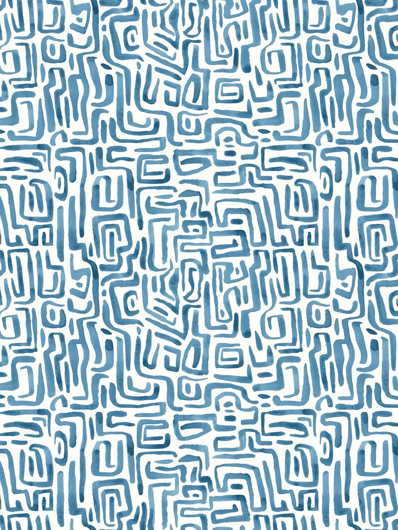 Hoopla Walls Olive Mix Maze Squiggle Wallpaper A4 Sample