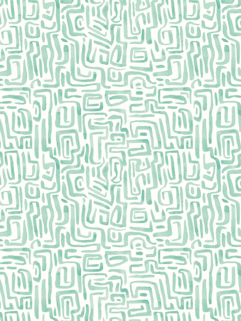 Hoopla Walls Olive Mix Maze Squiggle Wallpaper A4 Sample