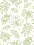 Hoopla Walls Dusty Sage Leaf Silhouette Wallpaper Sample (A4)