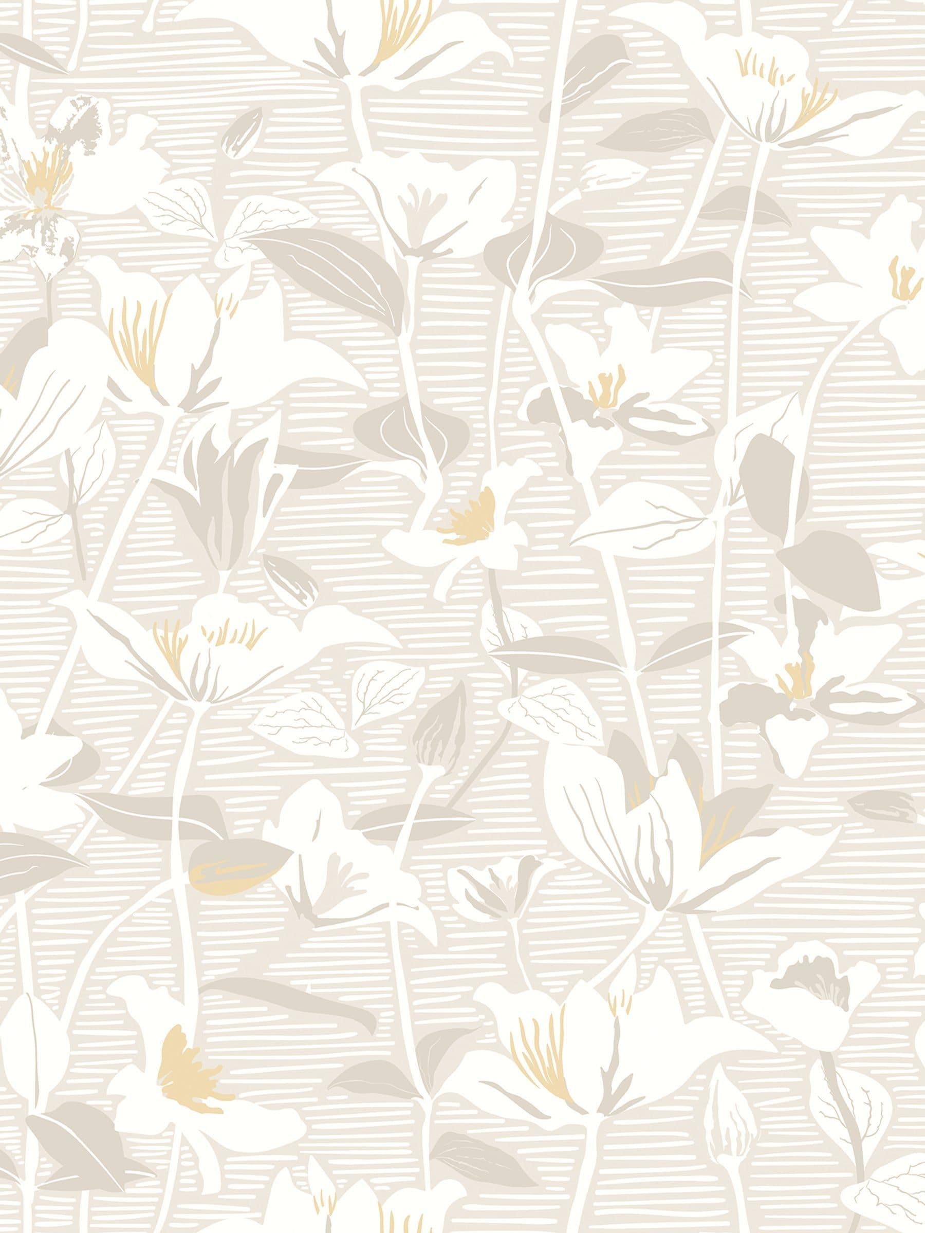 Hoopla Walls Coconut Mix Lino Leaves Wallpaper A4 Sample
