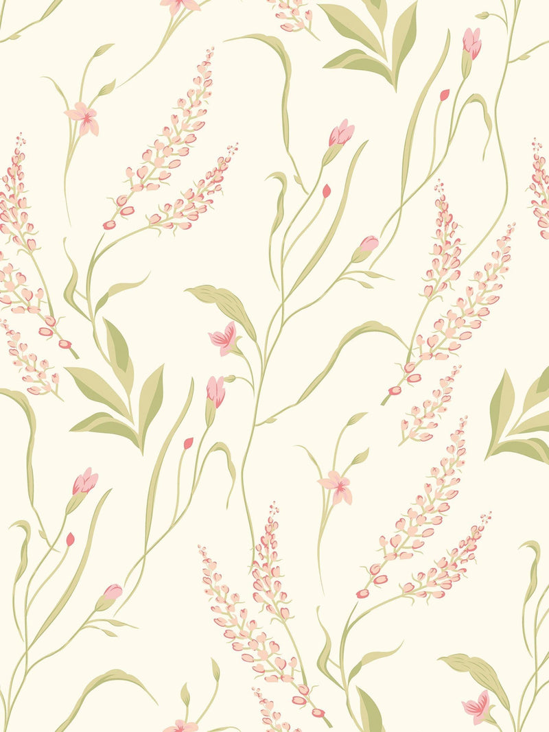 Hoopla Walls Coral Blossom Springtime Meadow Wallpaper A4 Sample