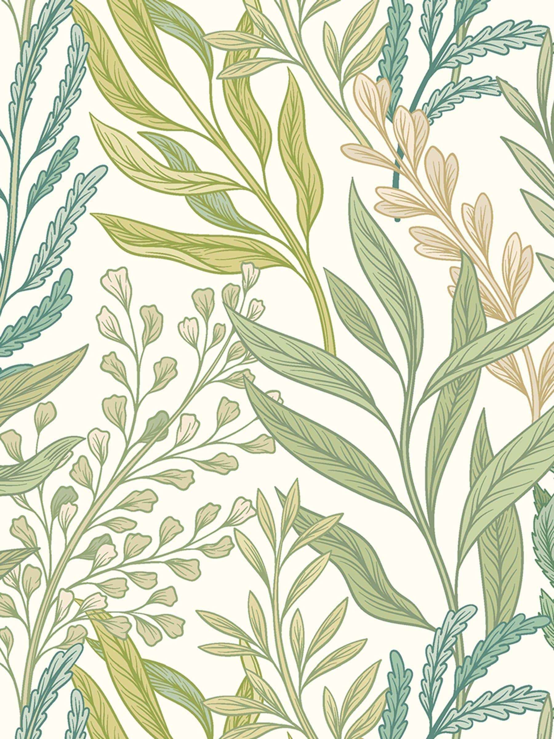 Hoopla Walls Noir Mix Verdant Leaves Wallpaper A4 Sample
