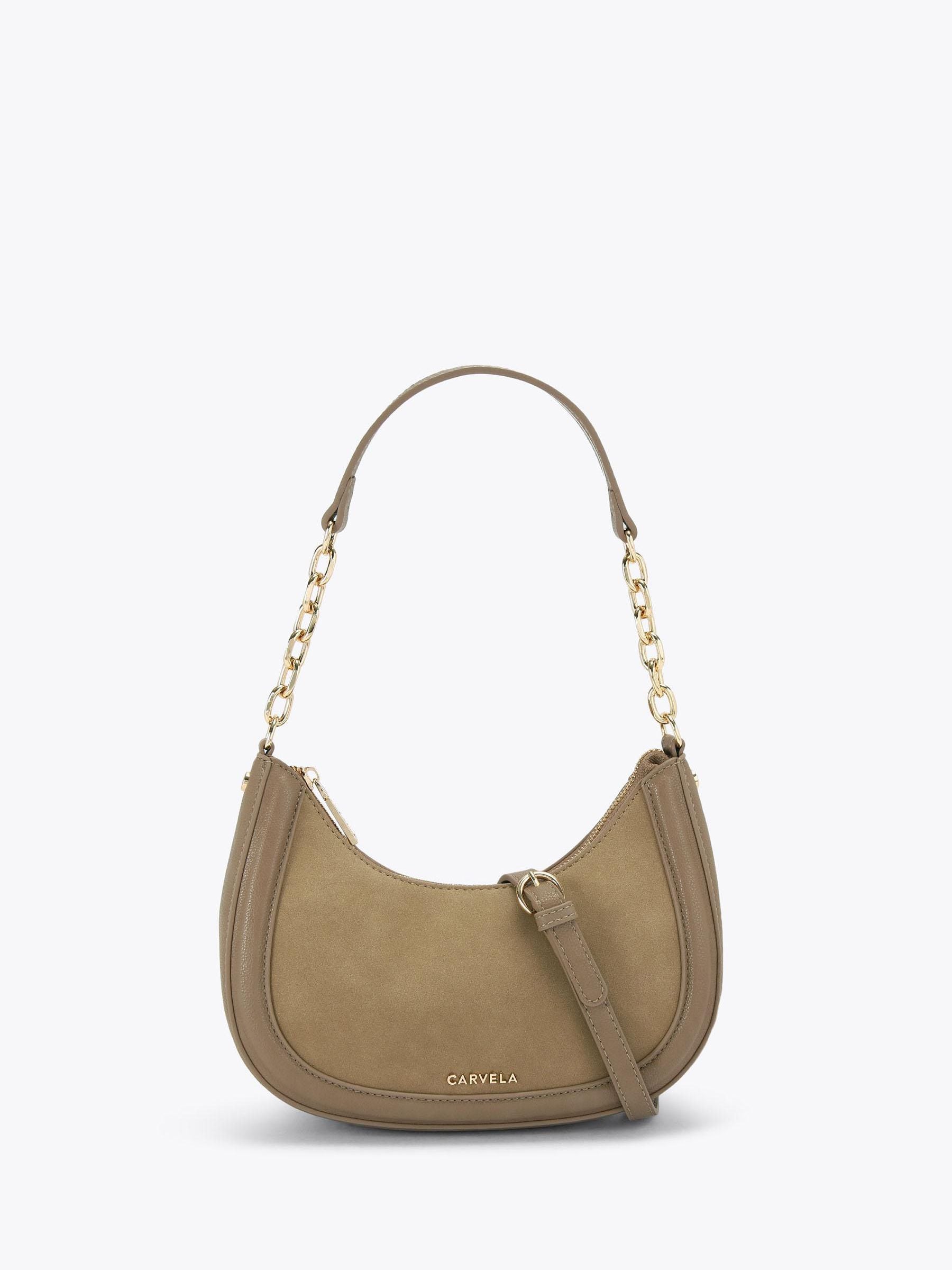 Carvela Minori Scoop shoulder bag with suede detailing, imported from the UK
