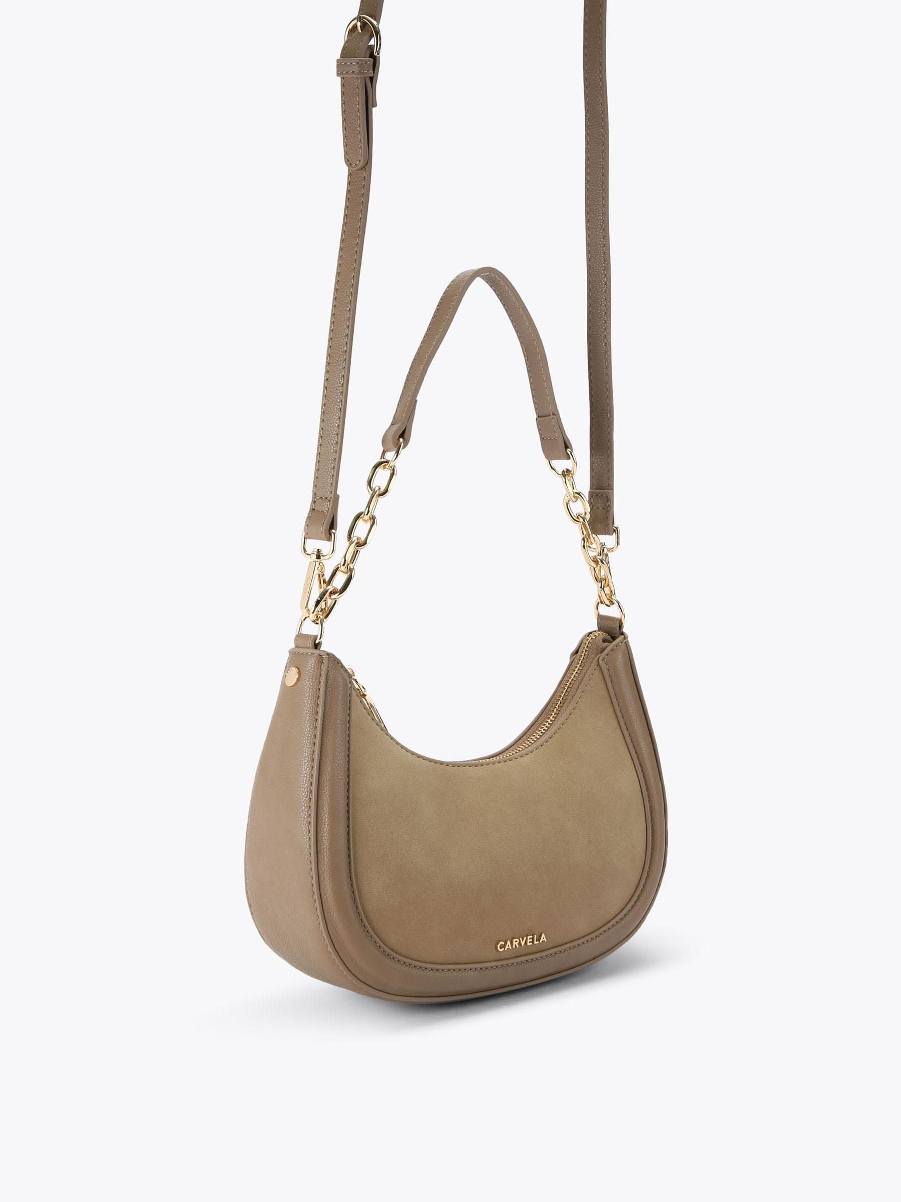 Carvela Minori Scoop shoulder bag with suede detailing, imported from the UK