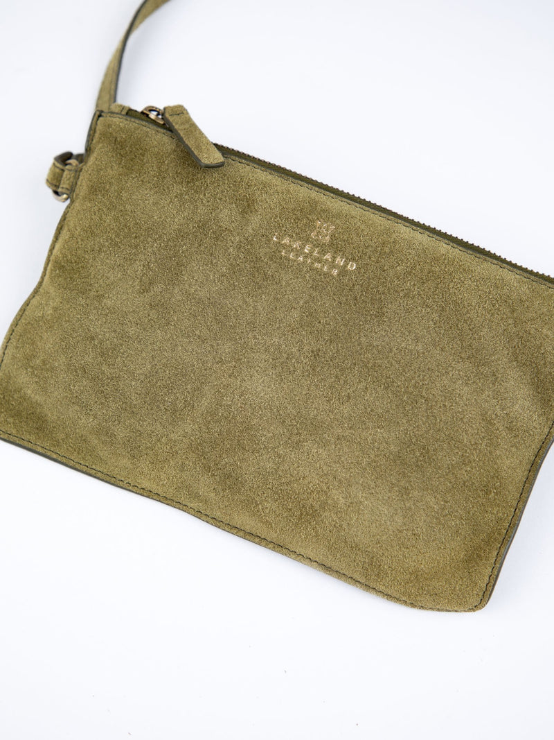 Lakeland Leather Green Santon Suede Tote Bag