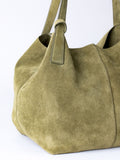 Lakeland Leather Green Santon Suede Tote Bag