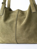 Lakeland Leather Green Santon Suede Tote Bag