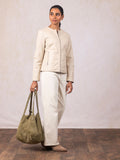 Lakeland Leather Green Santon Suede Tote Bag