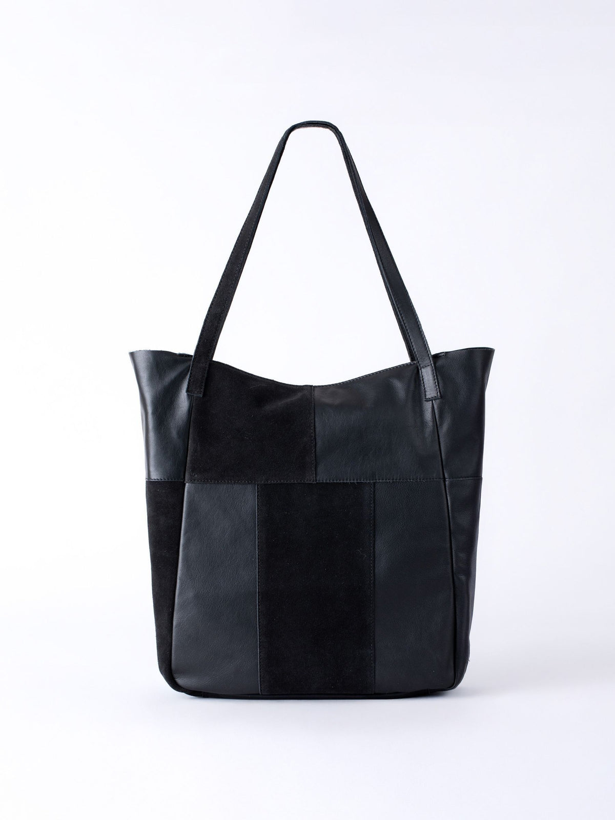Lakeland Leather Dark Brown Tarn Hows Patchwork Suede Tote Bag