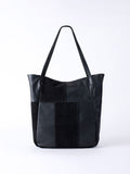 Lakeland Leather Dark Brown Tarn Hows Patchwork Suede Tote Bag