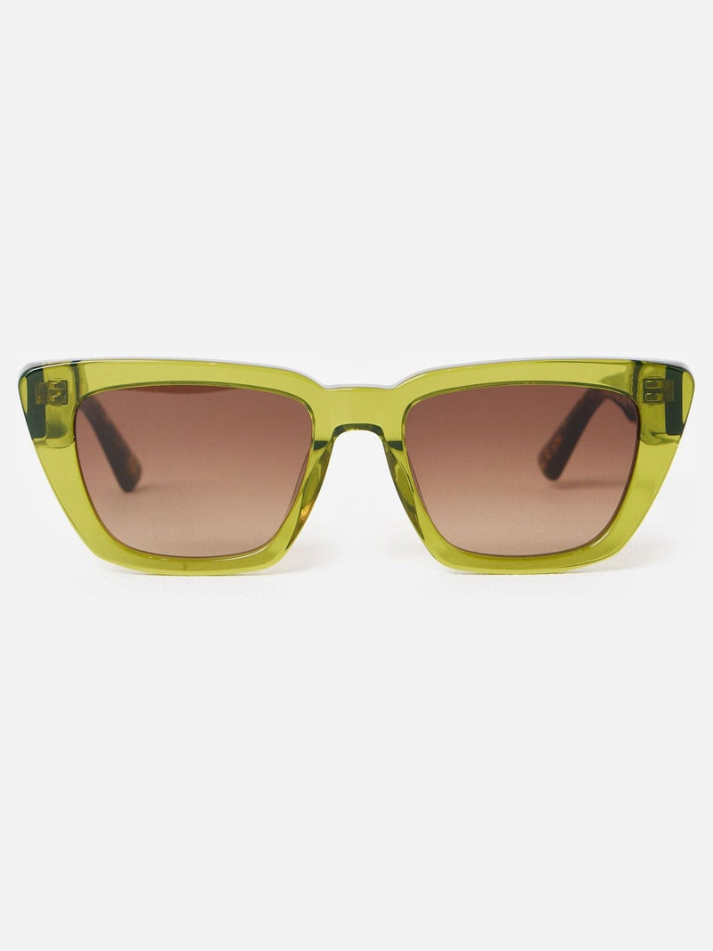 Oliver Bonas green angled square acetate sunglasses, UK version