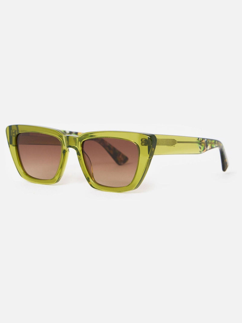 Oliver Bonas green angled square acetate sunglasses, UK version