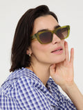 Oliver Bonas green angled square acetate sunglasses, UK version